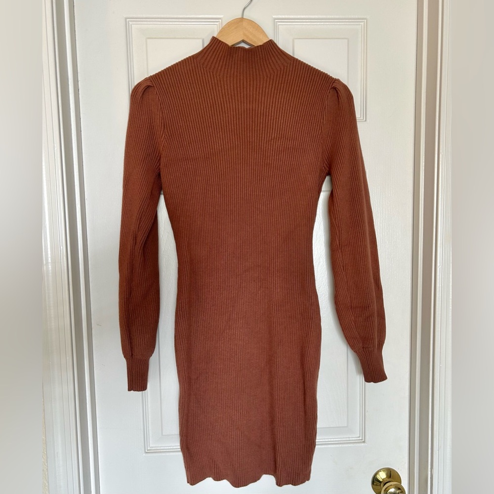 Anrabess | Rust Ribbed Knit Dress